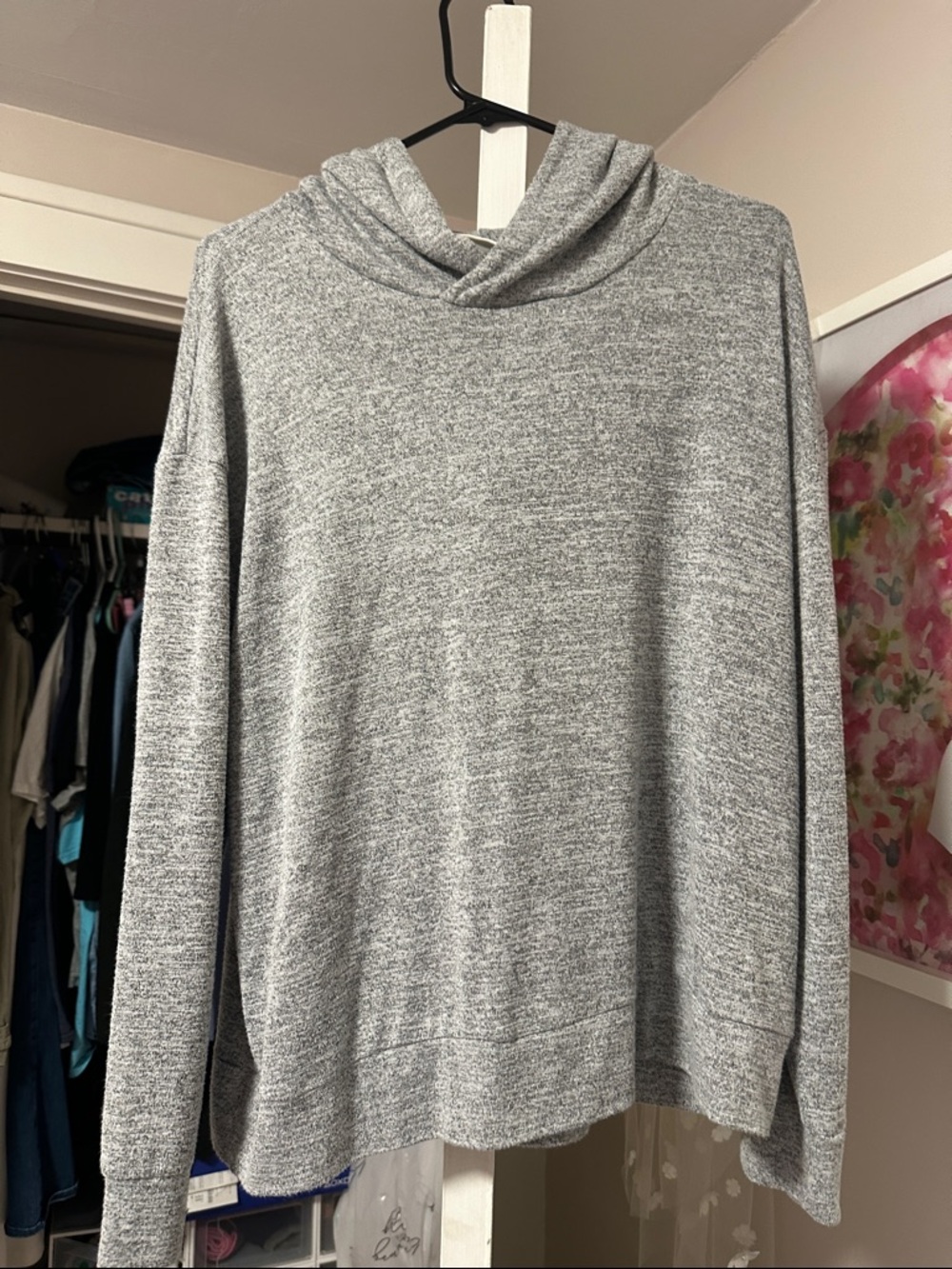 a new day Gray Marled Hooded Pullover Sweater